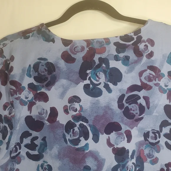 Denim&Co, Size XL vibrant blue/purple l/sleeve tunic tee - Picture 5 of 7